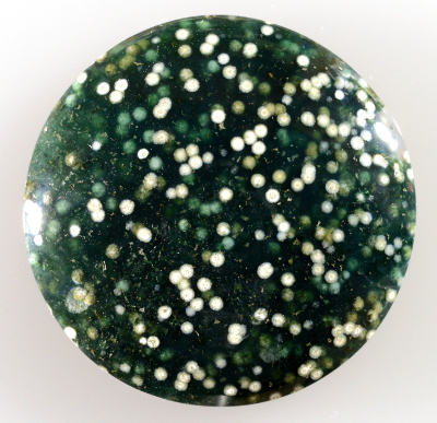 Chalcedony white orbs 3427 green and white Indonesia